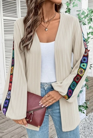 Kadın Uzun Kollu önü Açık şardonlu Kaşkorse Ceket