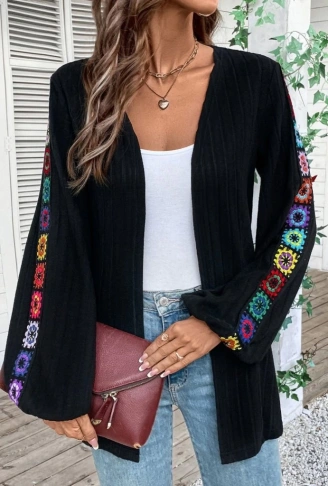 Kadın Uzun Kollu önü Açık şardonlu Kaşkorse Ceket