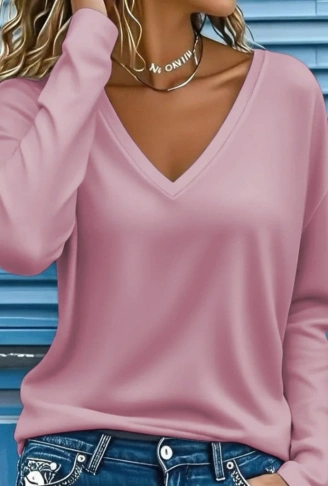 Kadın Uzun Kollu V Yakalı Dalgıç Bluz