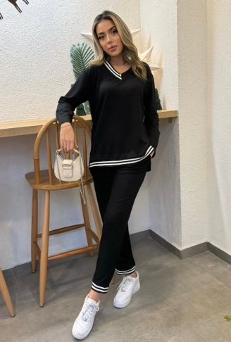 Kadın Yeni Sezon Uzun Kollu Ribana Detay Ikili Takım