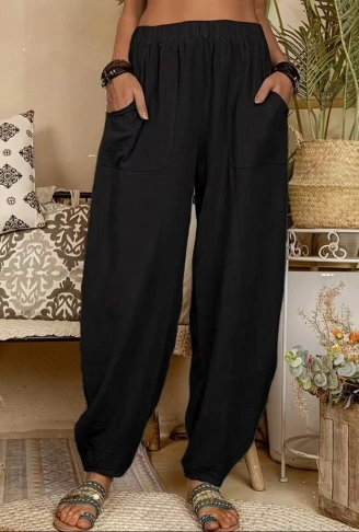 Kadın Yüksek Bel Cep Detaylı Pantolon