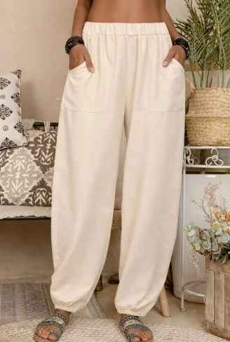 Kadın Yüksek Bel Cep Detaylı Pantolon