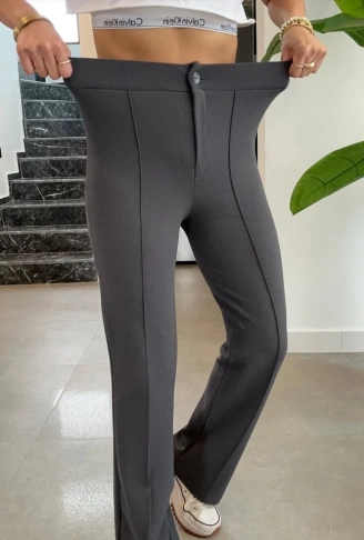 Kadın Yüksek Bel Full Likralı Krep Kumaş Pantolon