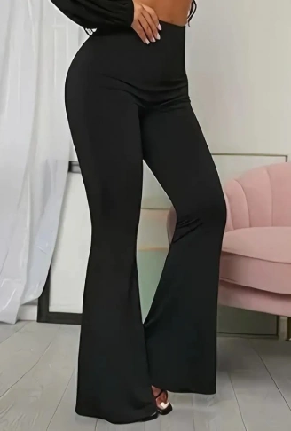 Kadın Yüksek Bel Ispanyol Paça Dalgıç Pantolon