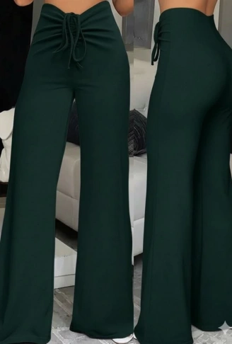 Kadın Yüksek Bel önden Büzgülü Ispanyol Ithal Krep Pantolon