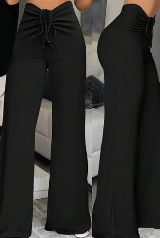 Kadın Yüksek Bel önden Büzgülü Ispanyol Ithal Krep Pantolon