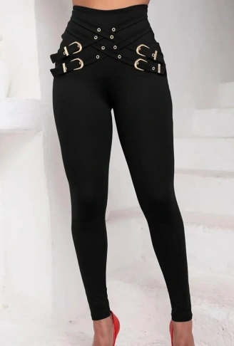 Kadın Yüksek Bel önden çapraz Kuş Göz Detaylı Dalgıç Tayt