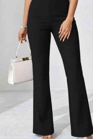 Kadın Yüksek Bel Paçaya Doğru Geniş Dalgıç Pantolon