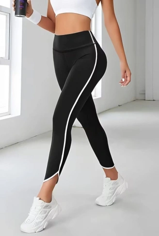 Kadın Yüksek Bel Yan şerit Detaylı Dalgıç Tayt