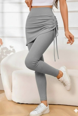 Kadın Yüksek Bel Yandan Büzgülü Alttan Uzun Kaşkorse Tayt Etek