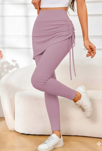 Kadın Yüksek Bel Yandan Büzgülü Alttan Uzun Kaşkorse Tayt Etek