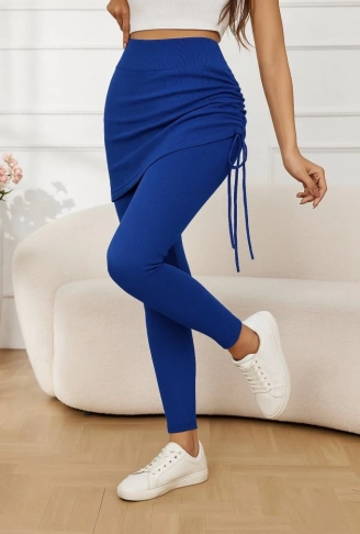 Kadın Yüksek Bel Yandan Büzgülü Alttan Uzun Kaşkorse Tayt Etek