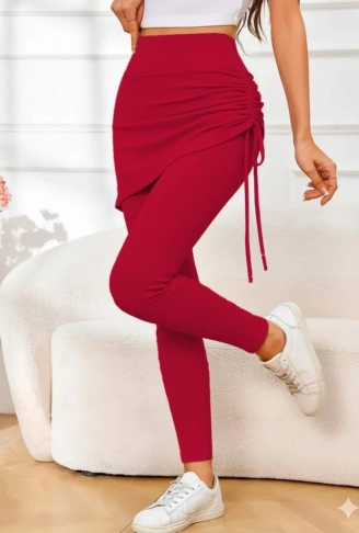 Kadın Yüksek Bel Yandan Büzgülü Alttan Uzun Kaşkorse Tayt Etek