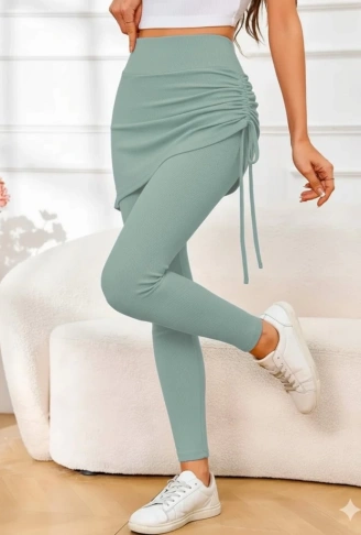 Kadın Yüksek Bel Yandan Büzgülü Alttan Uzun Kaşkorse Tayt Etek