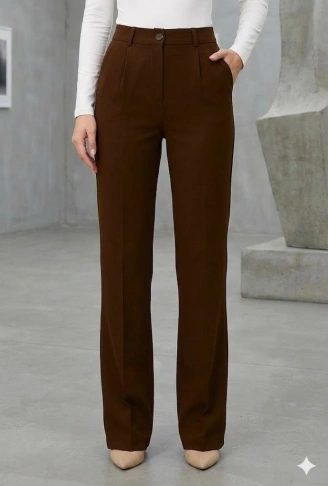 Kadın Yüksel Bel Full Likralı Palazzo Pantolon