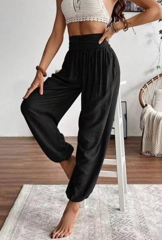 Kadın Yüksel Bel Yoğun Büzgü Detaylı Aerobin Pantolon