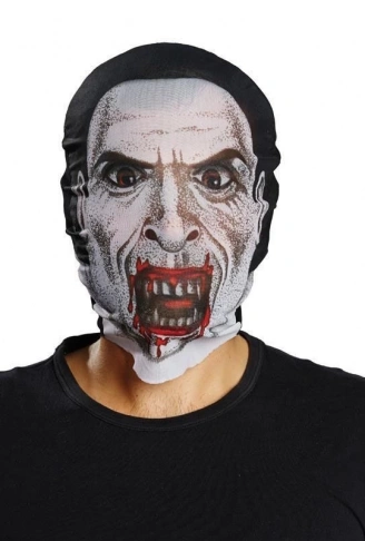 Kafaya Tam Geçmeli Bez Vampir Maskesi - Streç Korku Maskesi - 3D Baskılı Maske Model 2 (4940)