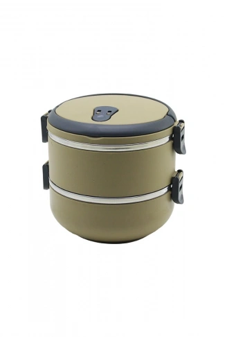 KAHVERENGİ 2Lİ SEFER TASI SAKLAMA KABI 1.2LT (4940)