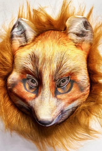 Kahverengi Peluş Saçlı Tilki Maskesi Mega Peluş 29 No (4940)