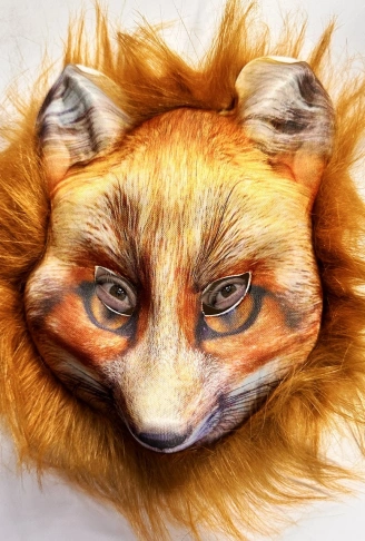 Kahverengi Peluş Saçlı Tilki Maskesi Mega Peluş 29 No (4940)