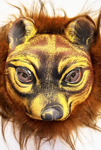 Kahverengi Saçlı Kaplan Aslan Leopar Maskesi Mega Peluş 32 No (4940)