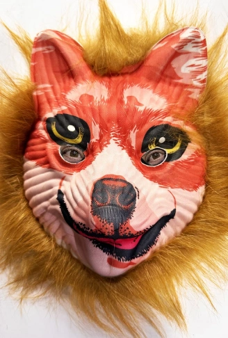 Kahverengi Saçlı Peluş Tilki Maskesi Mega Peluş 24 No (4940)