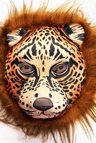 Kahverengi Saçlı Yeleli Aslan Maskesi Eva Mega Peluş 37 No (4940)