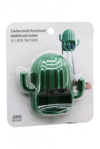 KAKTÜS MODELİ DİŞ FIRÇALIK - 2 KOL ASKILIK YAPIŞKANLI MONTAJ (4940)