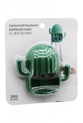 KAKTÜS MODELİ DİŞ FIRÇALIK - 2 KOL ASKILIK YAPIŞKANLI MONTAJ (4940)