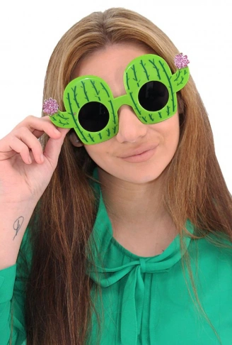 Kaktüs Temalı Hawaii Yaz Partisi Gözlüğü 8.5x18.5 cm (4940)