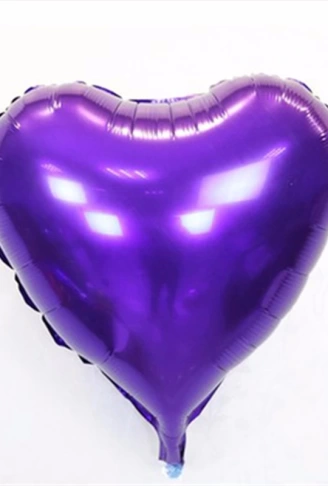 Kalp Balon Folyo Mor 45 cm 18 inç (4940)