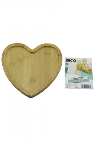 KALP MODEL AHŞAP BAMBU SERVİS SUNUM TEPSİ - TAHTASI 20.5 X 19.5 X 1.4CM (4940)