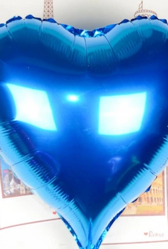 Kalp Uçan Balon Folyo Mavi 80 cm 32 inç (4940)