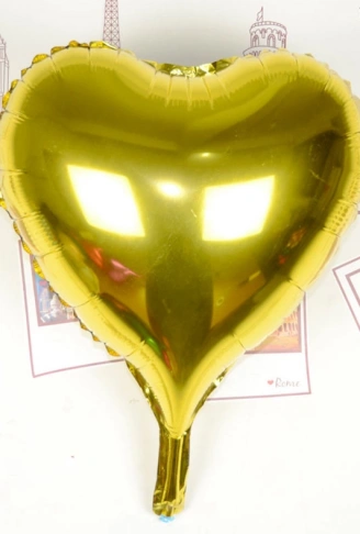 Kalp Uçan Balon Folyo Sarı 80 cm 32 inç (4940)