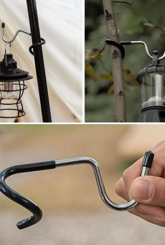 Kamp İçin Çok Fonksiyonlu S-Şekilli Direk Askısı Kaymaz Paslanmaz Çelik Eşya Asma Kancası (4940)