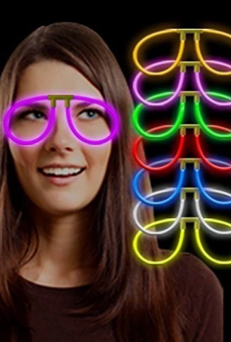 Karanlıkta Parlayan Fosforlu Glow Gözlük Fosforlu Renkli Gözlük 6 Adet (4940)