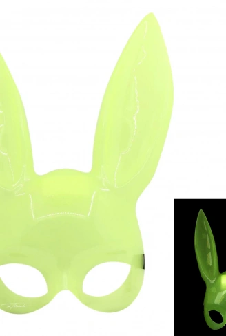 Karanlıkta Yanan Glow Floresan Tavşan Maskesi 32x22 cm (4940)