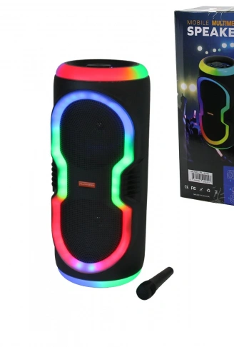 KARAOKE MİKROFONLU WİRELESS HOPARLÖR - SPEAKER IŞIKLI USB ŞARJLI DC 5V - TF - AUX 2X8 INCH PL-4145 (4940)