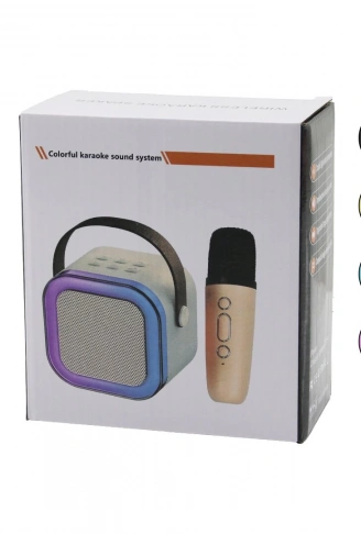 KARAOKE MİKROFONLU WİRELESS HOPARLÖR - SPEAKER IŞIKLI USB ŞARJLI DC 5V - TF - AUX K-12 (4940)