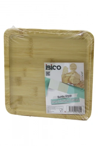KARE AHŞAP BAMBU SERVİS SUNUM TEPSİ - TAHTASI MİNİ TEPSİ 20 X 20 X 1.4CM (4940)