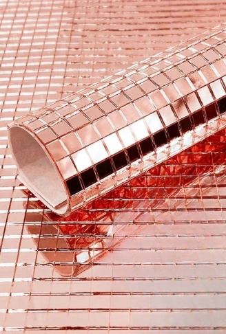 Kare Bronz Cam Mozaik Fayans Çıkartmaları El İşi Kare Cam Fayans Kendinden Yapışkanlı Aynalı Dekor Panel 30x30 Cm (4940)