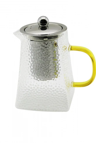 KARE KABARTMALI - BOROSİLİKAT  CAM DEMLİK 550ML (4940)