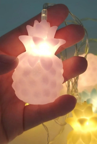 Karışık Renk Dekoratif Ananas Dolama 10’lu Şerit Led Işık Zinciri (4940)