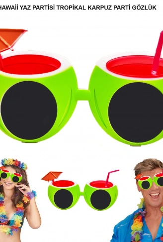 Karpuz Şekilli Tropikal Hawaii Yaza Merhaba Parti Gözlüğü (4940)