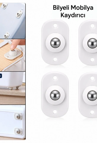 KARTELALI 4PCS TEK BİLYA TEKERLEKLİ MOBİLYA EŞYA TAŞIMA APARATI 360° 8KG TAŞIMA KAPASİTE (4940)