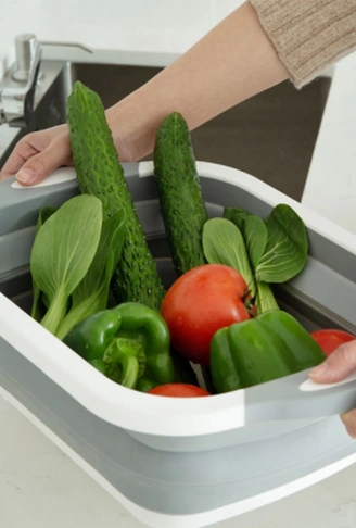 Katlanabilir Süzgeçli Kesme Tahtası ve Badya (4940)