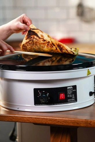 KATMER - YUFKA SACI TERMOSTATLI - STANDLI 3000W EMAYE KAPLI GENİŞ ÜST YÜZEY 53CM GENİŞLİK AT-111B (4940)