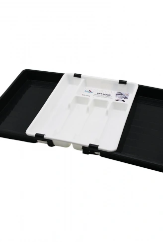 KAYAR KAŞIKLIK İKİ TARAFLI ÇİFT AÇILIR AYARLANABİLİR ÇEKMECE İÇİ 36X69CM (4940)