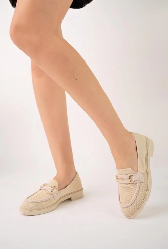 KB-021 Kuback Bej Triko G Toka  Günlük Kadın Ayakkabı