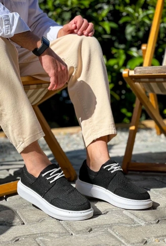 KB-042  Kuback Bağcıklı Siyah Günlük Erkek Ayakkabı